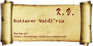 Kutterer Valéria névjegykártya